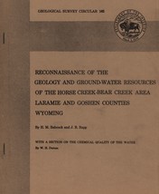Geology and Ground-Water Resources of the Horse Creek-Bear Creek Area Wyoming - £7.98 GBP