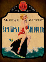 Sea West Shipping Pin Up Model Ship Boat Saling Ocean Vintage Metal Sign - $19.95