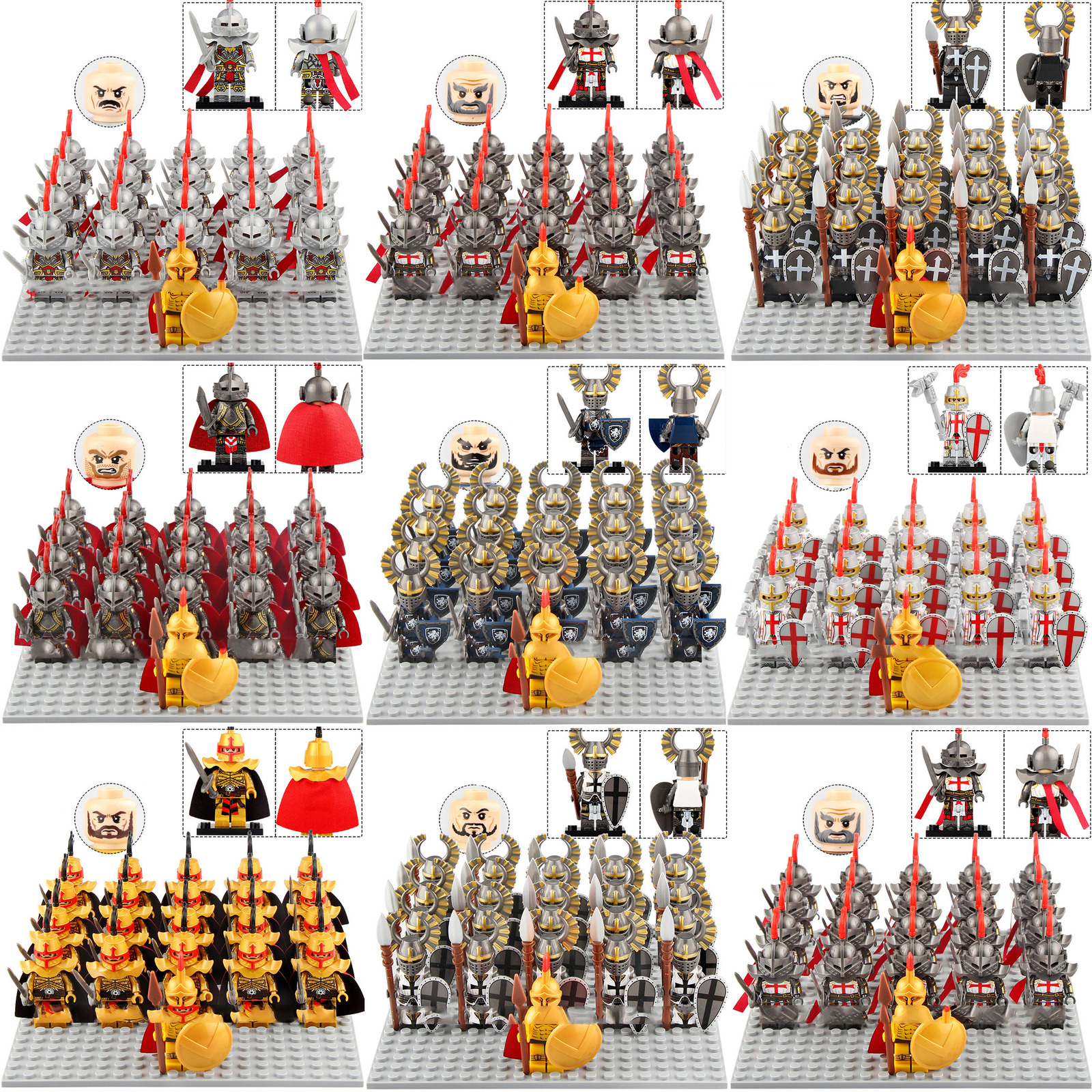 168pcs Medieval Castle Kingdom Knights Army Collection Minifigures Toys