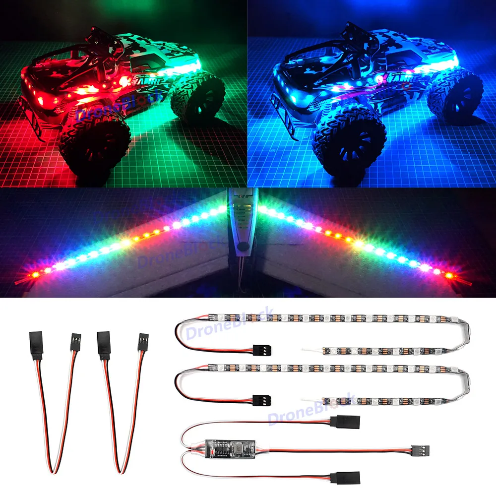 RC LED Light Strips for RC Cars Truck Airplane Boat Drone Fixed Wing Col... - $28.19