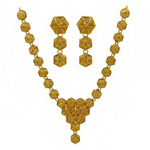 Fein Schmuck 22 Karat Real Solid Beschauzeichen Gelb Gold Halskette Ohrringe - £3,370.79 GBP