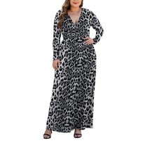 Aiyino Women&#39;s Long Sleeve V-Neck Plus Size Casual Maxi Dresses with Poc... - $39.99
