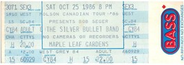 Vintage Bob Seger Ticket Stumpf Oktober 25 1986 Toronto Ahorn Blatt Gardens - £34.05 GBP