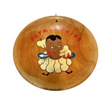 Vintage 1950s Naso Wooden Potato Chips Bown Missing Handle 8&quot; Round - £18.10 GBP