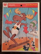 Rocky & Bullwinkle 1974 Frame Tray Puzzle Whitman 4512C Swinging Moose Squirrel - $23.74