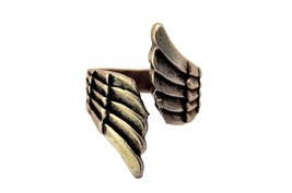 Boho Wings Ring, Adjustable Ring for Woman, Silver Plated, Free Spirit Jewelry - £12.54 GBP