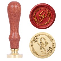 Handwritten Letter G Wax Seal Stamp, Vintage Initial Alphabet With Olive Branch  - £14.42 GBP