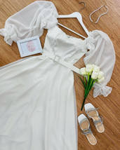 Elegant Short Sleeves A-Line Belt Short Cocktail Homecoming Dress - £94.30 GBP
