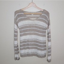 Lucky Brand | Tan &amp; Cream Striped Sweater Womens Size Small - £18.89 GBP
