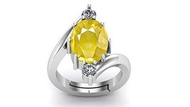 5.25 Ratti 4.45 Carat Natural Yellow Sapphire Pukhraj Gemstone Panchdhatu Adjust - £31.47 GBP