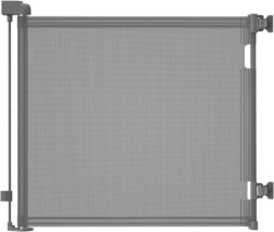 Retractable Mesh Baby/Pets/Stairs/Safety Gate 33&quot; Tall X 55&quot; Wide Gray - New - £22.15 GBP