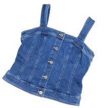 White House Black Market M Women's Blue Sleeveless Denim Bodice Crop Top... - $14.84