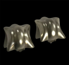 Vtg Sterling Silver - Mexico Taxco Solid Curved Clip On Earrings - - £51.95 GBP