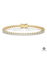 Three Prong 2 mm Round Diamond  Delicate thin Tennis Bracelet Moissanite... - $3,201.38 MXN+
