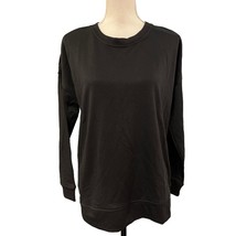 H Halston Sweatshirt Womens S Black Pullover Crew Neck Athleisure Casual... - $18.49