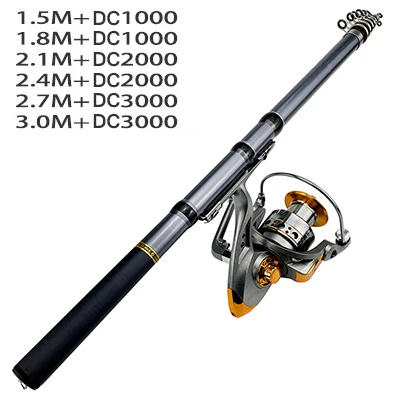 GHOTDA Travel Fishing Rod Cast Rod 1.5m-3.0m 4/5/6/7/8/9/10 Section Castings Sui - $44.06