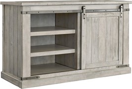 Fits Tvs Up To 48&quot;, Sliding Barn Door With 4 Adjustable Shelves, Whitewash, - £445.74 GBP