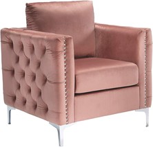 Signature Design by Ashley Lizmont Modern Glam Accent Chair with Nailhead, Pink - £344.51 GBP