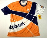 Nwd Rabobank Ciclismo Camiseta Adulto Medio Naranja Azul Blanco Rayas - $14.00