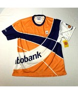 Nwd Rabobank Ciclismo Camiseta Adulto Medio Naranja Azul Blanco Rayas - £11.09 GBP