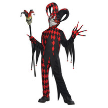 Krazed Jester Halloween Costume Boy XLarge XL Red Black - £42.22 GBP
