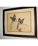 Siamese Cat Art Pastel Drawing Solomon - £199.03 GBP