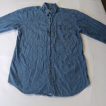 ManeX RN#104032 Men's Blue Cotton Long Sleeve Distressed Shirt Size Medium image 13