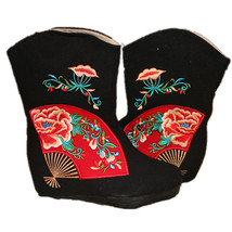 Chinese Traditional Floral Embroidered Women Boots Ethnic Cotton Fabric Ankle Bo - £39.10 GBP