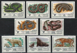 Russia Ussr Cccp 1977 Vf Mnh Stamps Set Scott # 4626-33 Protected Fauna - $3.68