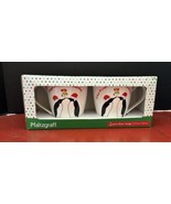 2 Pflatzgraff Xmas Penguin Mistletoe Porcelain Mugs NIB - $436.22 MXN