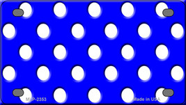 White Polka Dots Royal Blue Novelty Mini Metal License Plate Tag - £12.02 GBP