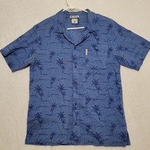 Columbia Men&#39;s Shirt Size L Large Blue Button Up Short Sleeve Casual Hawaiian - £14.00 GBP