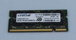Crucial - Laptop Memory - CT25664AC800.Y16FY - 2GB 200 - DDR2 SODIMM PC2-64 - £6.36 GBP