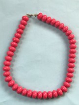 Vintage Monet Signed Cotton Candy Bead Plastic Squashed Round Bead Necklace – 15 - $13.09