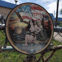 Vintage 1941 Good Times Harley-Davidson Motor Cycle Porcelain Gas &amp; Oil Sign - £101.49 GBP