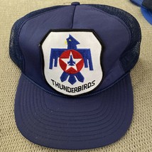 Vintage Hat Cap Adjustable Mesh Thunderbirds Blue - $5.70