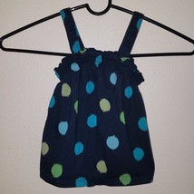 Old Navy Baby Girl Dress Navy Blue Green Polka Dots 12-18 Months Sleeveless - £11.82 GBP