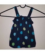 Old Navy Baby Girl Dress Navy Blue Green Polka Dots 12-18 Months Sleeveless - £11.64 GBP