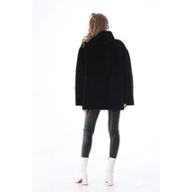 The Luxera Reversible Black Shearling Women Leather Jacket image 15