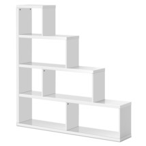 Costway 6 Cubes Ladder Shelf Modern Corner Bookshelf Display Rack Freestanding - £202.73 GBP
