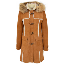 DR249 Women&#39;s Sheepskin Italian Classic Look Leather Coat Tan - £443.70 GBP