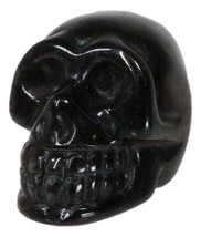 Metaphysical Protection Healing Crystal Black Obsidian Stone Mini Skull Figurine - £18.77 GBP