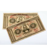 1927 Greece 50 Drachmai Banknote Lot of 2 (Fine Condition) P# 97a - $86.60 CAD
