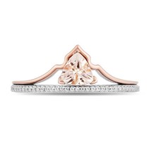 Enchanted Disney Aurora Morganite &amp; Diamond Tiara Engagement Ring In 925 Silver - £76.18 GBP