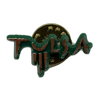 Tulsa Oklahoma City State Souvenir Tourism Plastic Lapel Hat Pin Pinback - £3.89 GBP