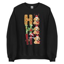 HO HO HO Santa Golden Retriever Christmas Sweatshirt | Dog Lover Unisex Sweatshi - $28.91+