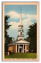 Martha Mary Chapel Greenfield Village Dearborn Michigan UNP Linen Postcard Z11 - $2.92