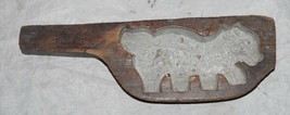 VINTAGE ANTIQUE WOODEN BUTTER MOLD STAMP ANIMAL - $46.74