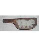 VINTAGE ANTIQUE WOODEN BUTTER MOLD STAMP ANIMAL - £37.47 GBP