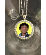 Lil Loaded rapper necklace memorial  silver necklace fast shipping - £14.85 GBP